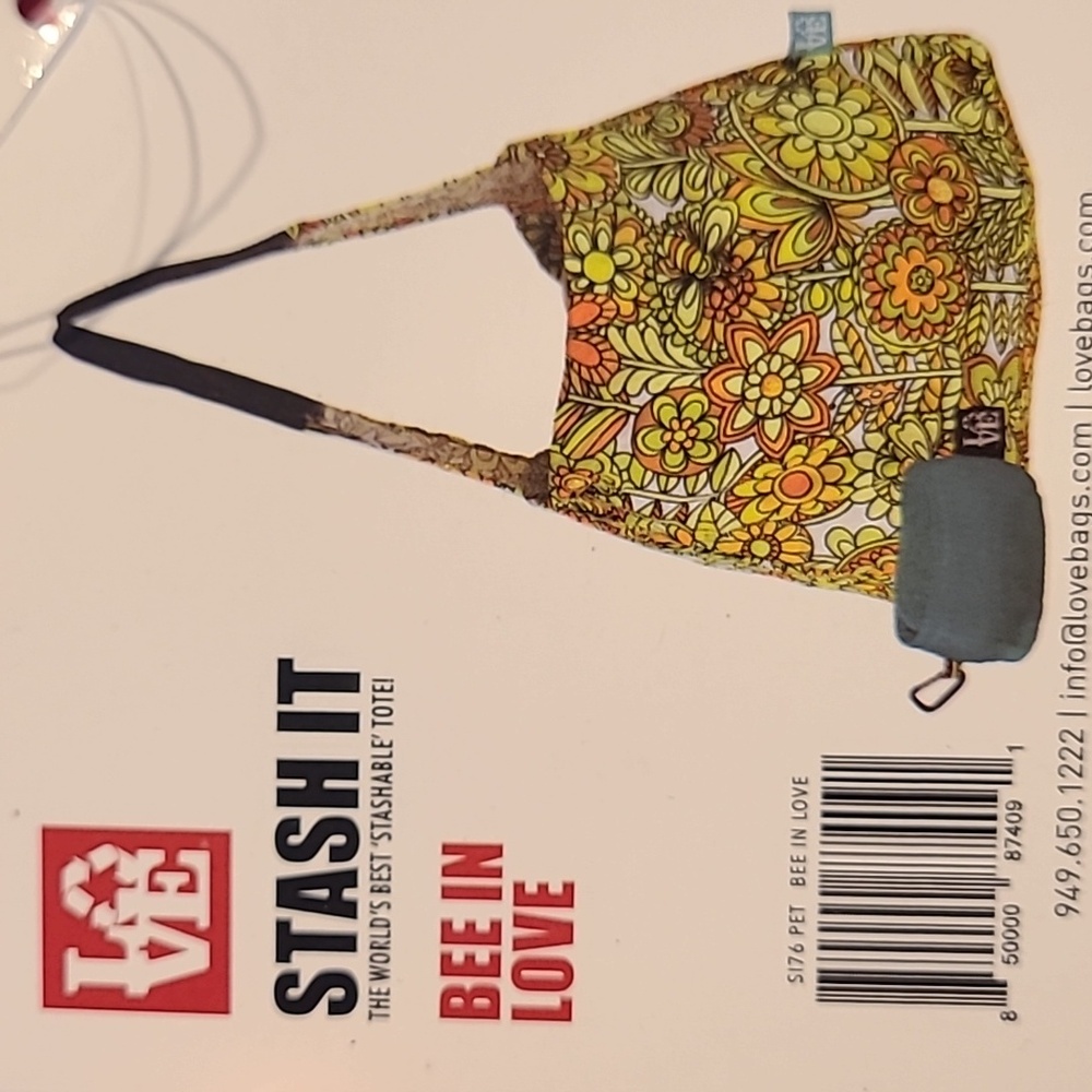 NWT Love Bag Eco-Friendly Reusable Stash It Tote - various patterns - Picture 9 of 12